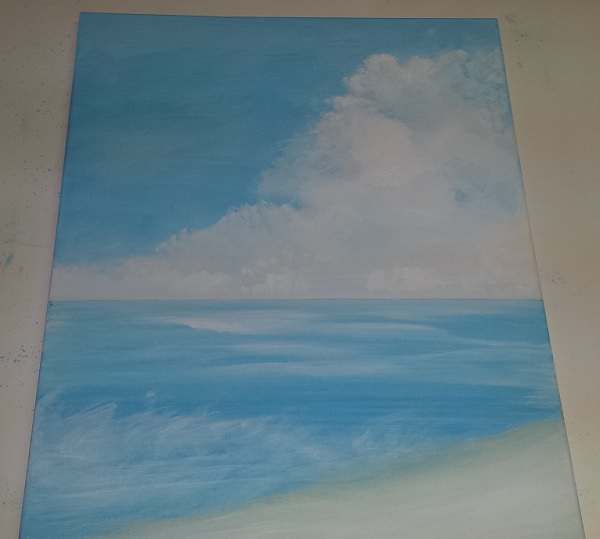 Acrylic Seascape Painting Lesson (Pt 1) – Painting A Beach Scene Background