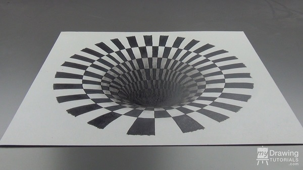 3D Hole Optical Illusion Drawing 1
