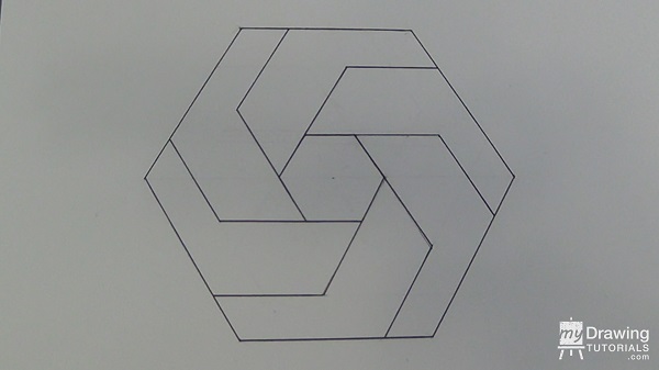 Impossible Hexagon Drawing 24